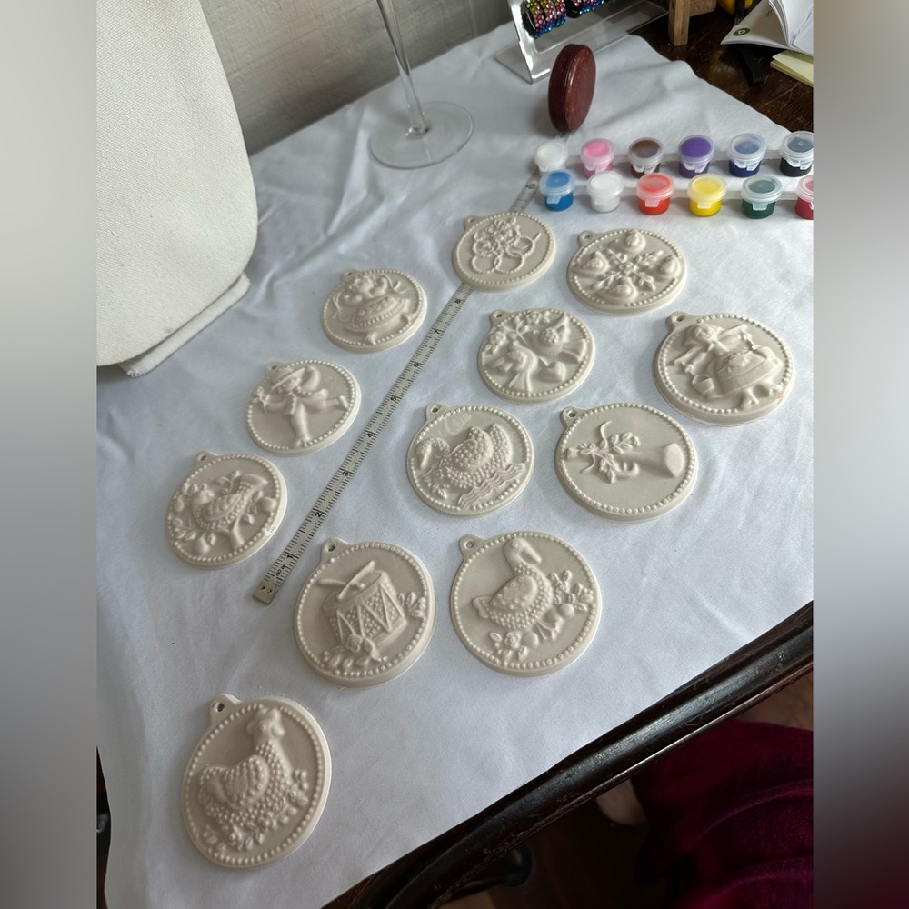 12 Days of Christmas DIY holiday plaster ornaments